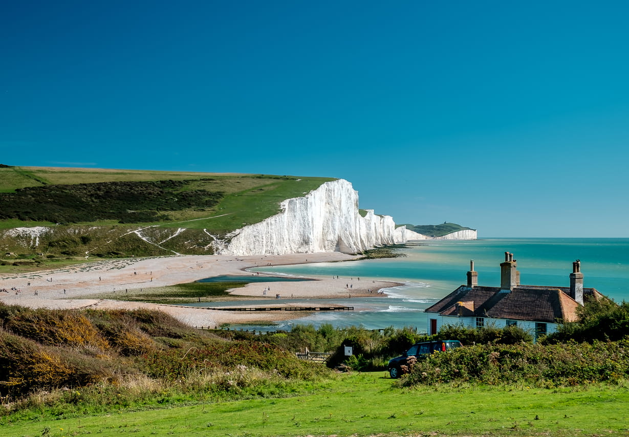 The South Downs white cliffs